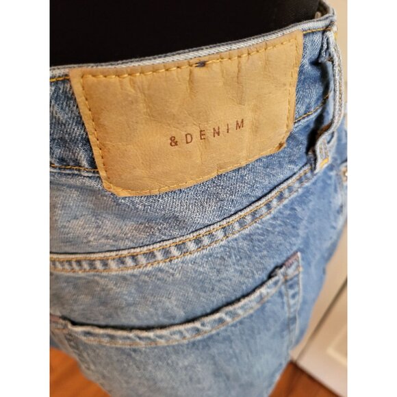 H & M & Denim Mom Jeans Ultra High Waist Distressed sz 6 Retro 90s Grunge - Picture 3 of 5